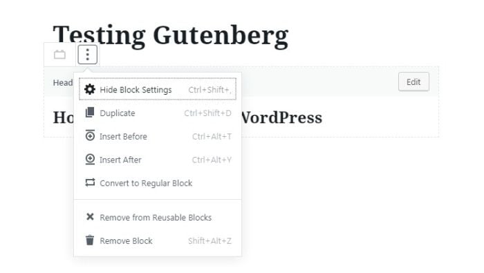 Edit Block in WordPress Block Editor