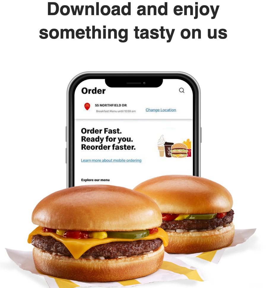 email marketing examlpe from McDonalds