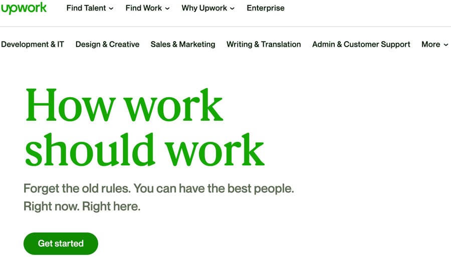 Screenshot from upwork