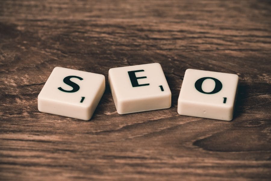 letter tiles spelling out SEO