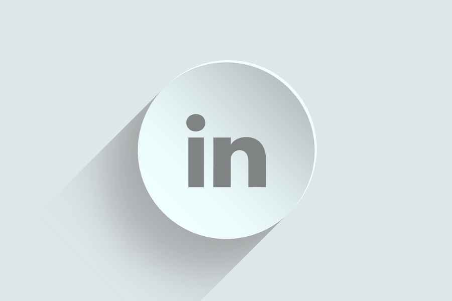 white linkedin logo on a white background