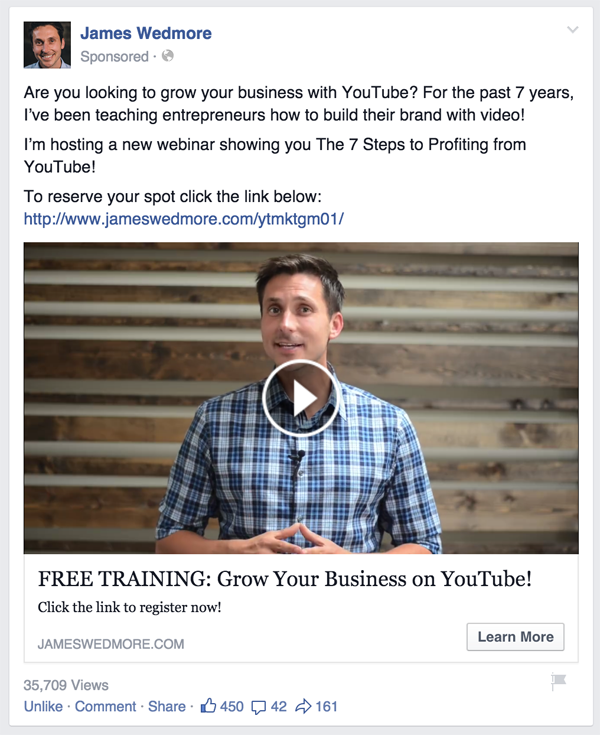 lead with question Facebook ad