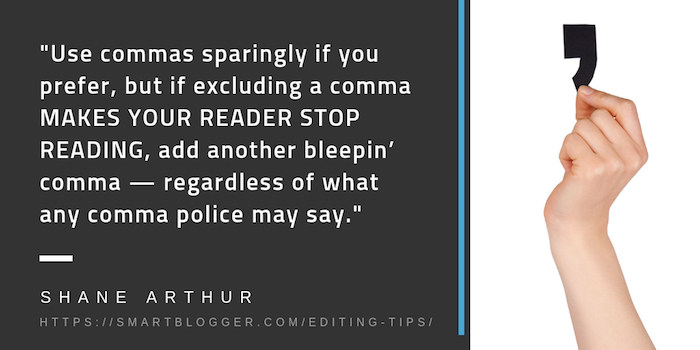 Editing tips for commas