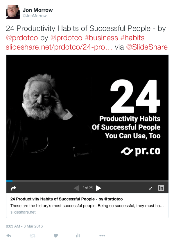 Slide Share - Native Twitter embed 003