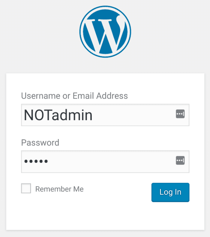 Starting a Blog - WordPress login