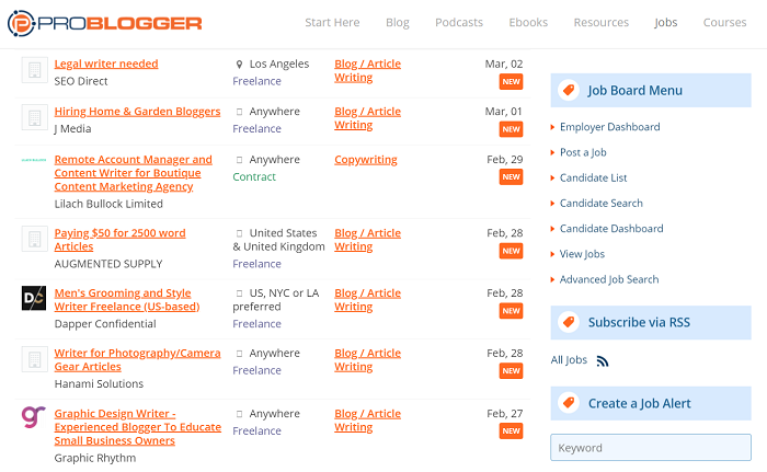 what is freelance writing job board